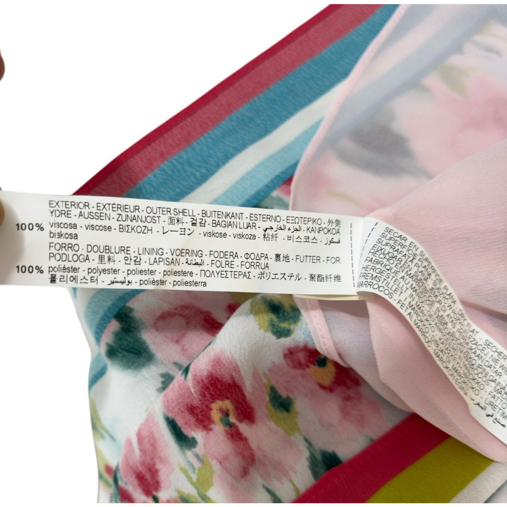 Zara Floral Print Spaghetti Strap Handkerchief Blouse Women Size Small Oversized - Picture 7 of 7